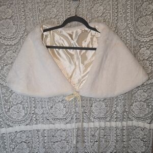 Faux Fur Stole Capulet Wrap Mink Shawl One Size